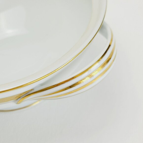 Noritake Richmond Creamer & Sugar Bowl White Base Gold Etched Band Elegant Tea - Picture 10 of 15